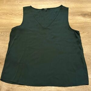 Forest green silk shell